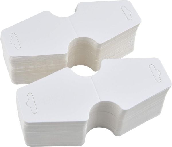 Roco Paper Özel Baskı Takı Kolye ve Bileklik Kartları - Takı Asma Kartı 100 adet 9 x 4 cm, Beyaz - CMYK