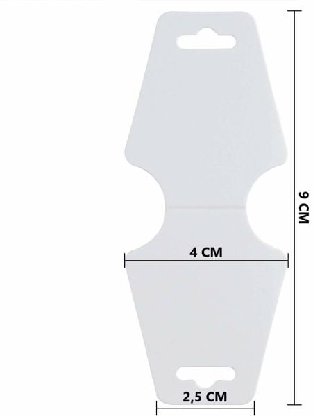 Roco Paper Özel Baskı Takı Kolye ve Bileklik Kartları - Anahtarlık Asma Kartı 100 adet 9 x 4 cm, Siyah - CMYK