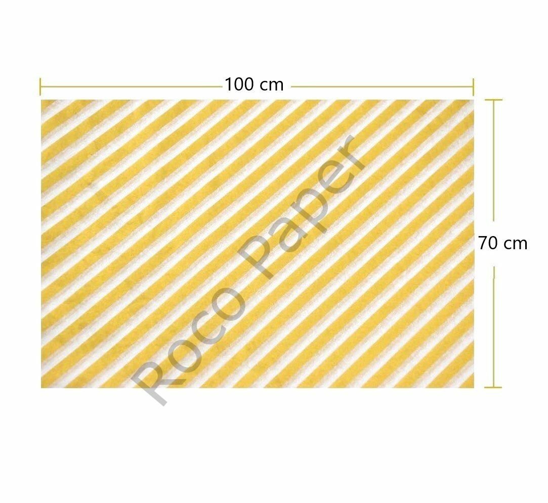 Ambalaj Kağıdı Beyaz Altın Verev Çizgili 40gr 70x100cm 10'lu Paket