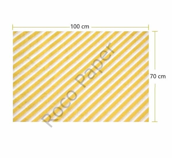 Ambalaj Kağıdı Beyaz Altın Verev Çizgili 40gr 70x100cm 10'lu Paket