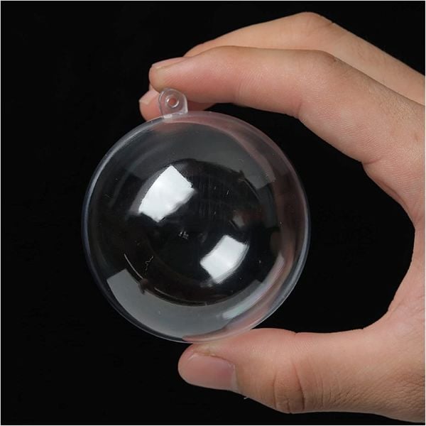 Şeffaf Mika Küre Top - 3 Adet Asılabilir Plastik Top - 6 cm