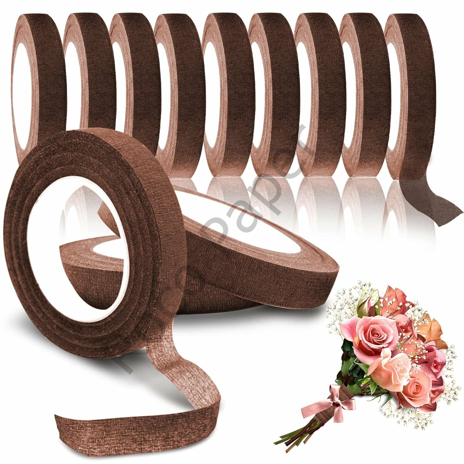 Çiçek Bandı Kahverengi  12 Rulo 1 cm x 35 m
