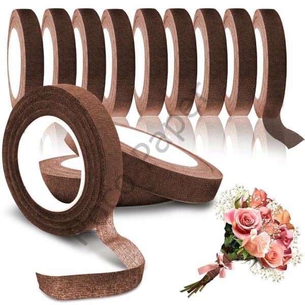 Çiçek Bandı Kahverengi  12 Rulo 1 cm x 35 m