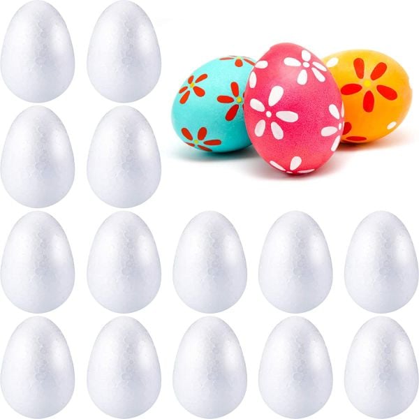 Yumurta Strafor Köpük Top - Yapay Çiçek Çekirdeği Topu - 15 Adet - 3.5x2.5 Cm