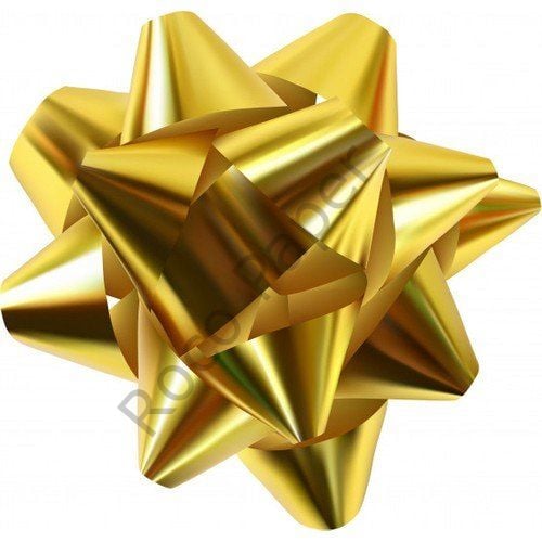 Yıldız Desenli Mat Altın Rafya - 100 Adet - Çap 5 cm