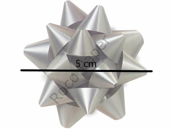 Roco Paper Yıldız Desenli Mat Gümüş Rafya - 100 Adet - Çap 5 cm
