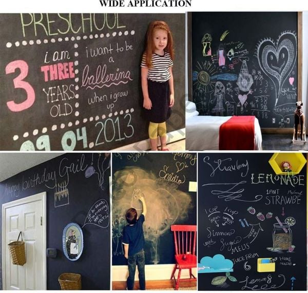 Çıkarılabilir Kara Tahta Blackboard Sticker Duvar Çıkartması 45x200cm