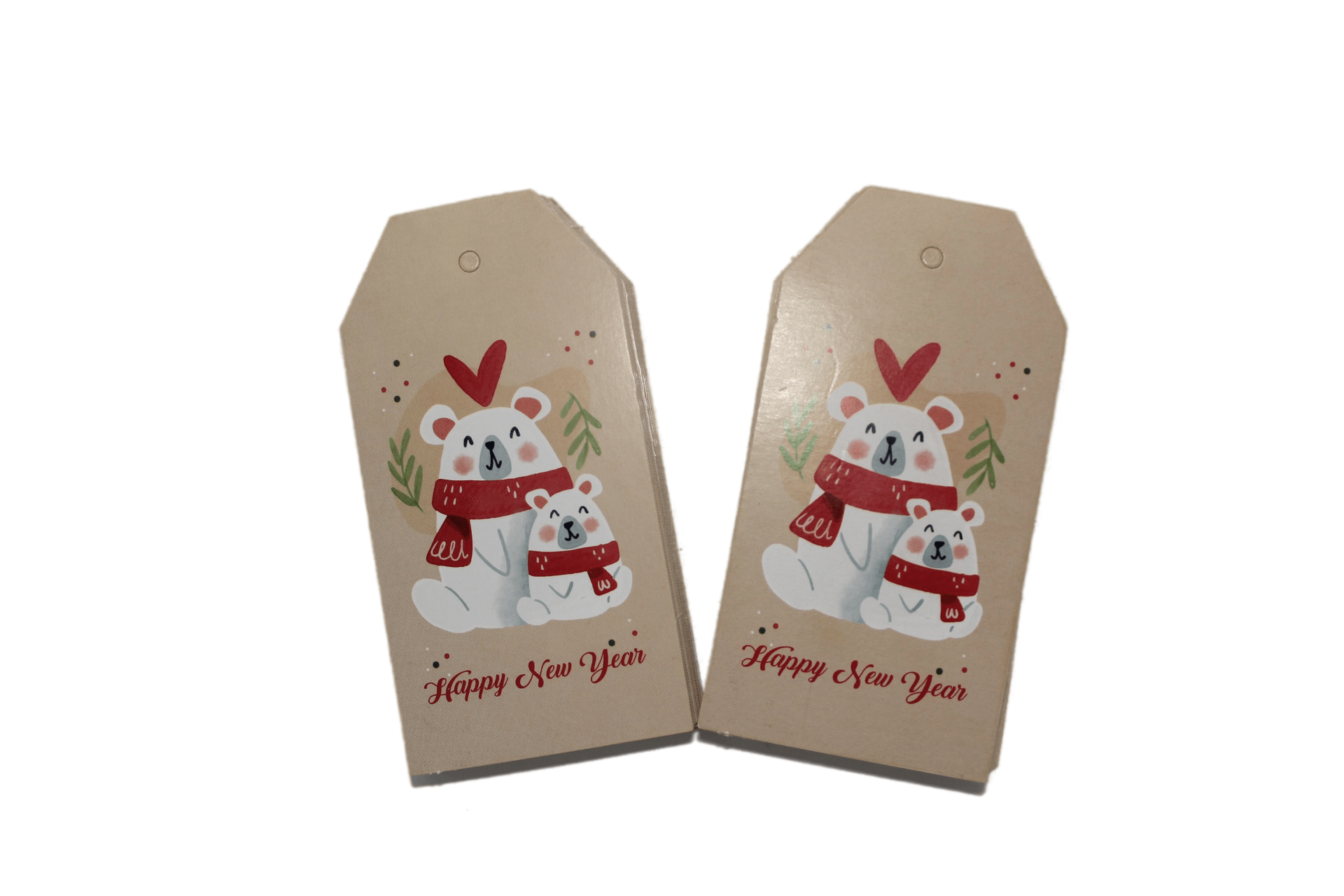 Yılbaşı Isim Etiketi Kutup Ayısı Desenli 5.5x11cm 12'li Paket
