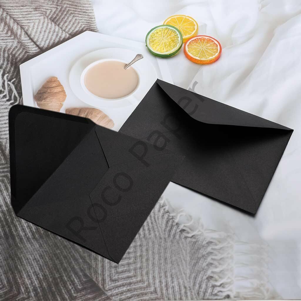 Roco Paper | Roco Paper Siyah Zarf 8x12 Cm 50 Adet