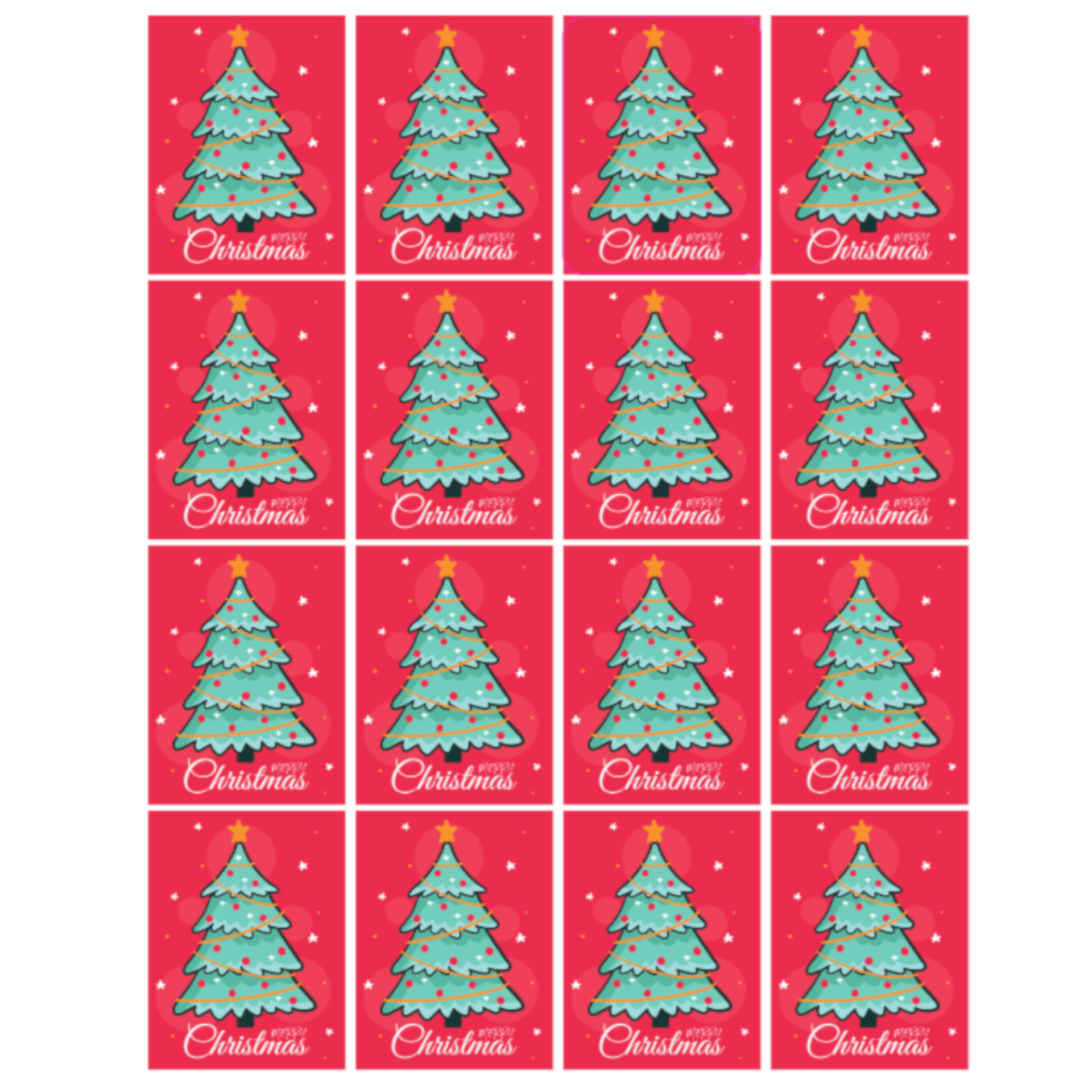 Yılbaşı Sticker - 16 Adet - Yılbaşı Duvar, Cam, Hediye Kutusu Sticker - 3.5x5 Cm, - Christmas A1