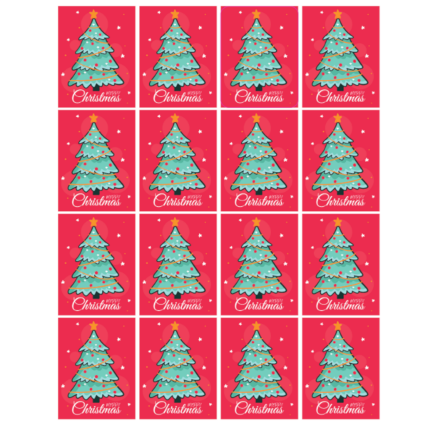 Yılbaşı Sticker - 16 Adet - Yılbaşı Duvar, Cam, Hediye Kutusu Sticker - 3.5x5 Cm, - Christmas A1
