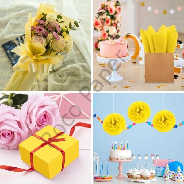 Pelur Kağıt - Sarı 17 gr/m. 50*70 cm - 25'li Paket