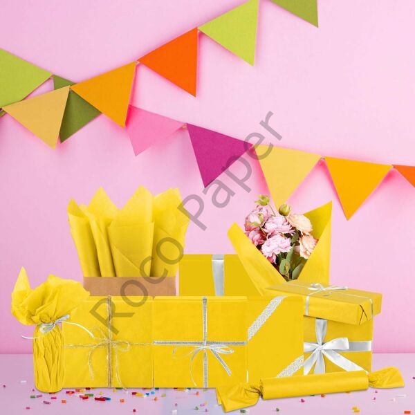 Pelur Kağıt - Sarı 17 gr/m. 50*70 cm - 25'li Paket