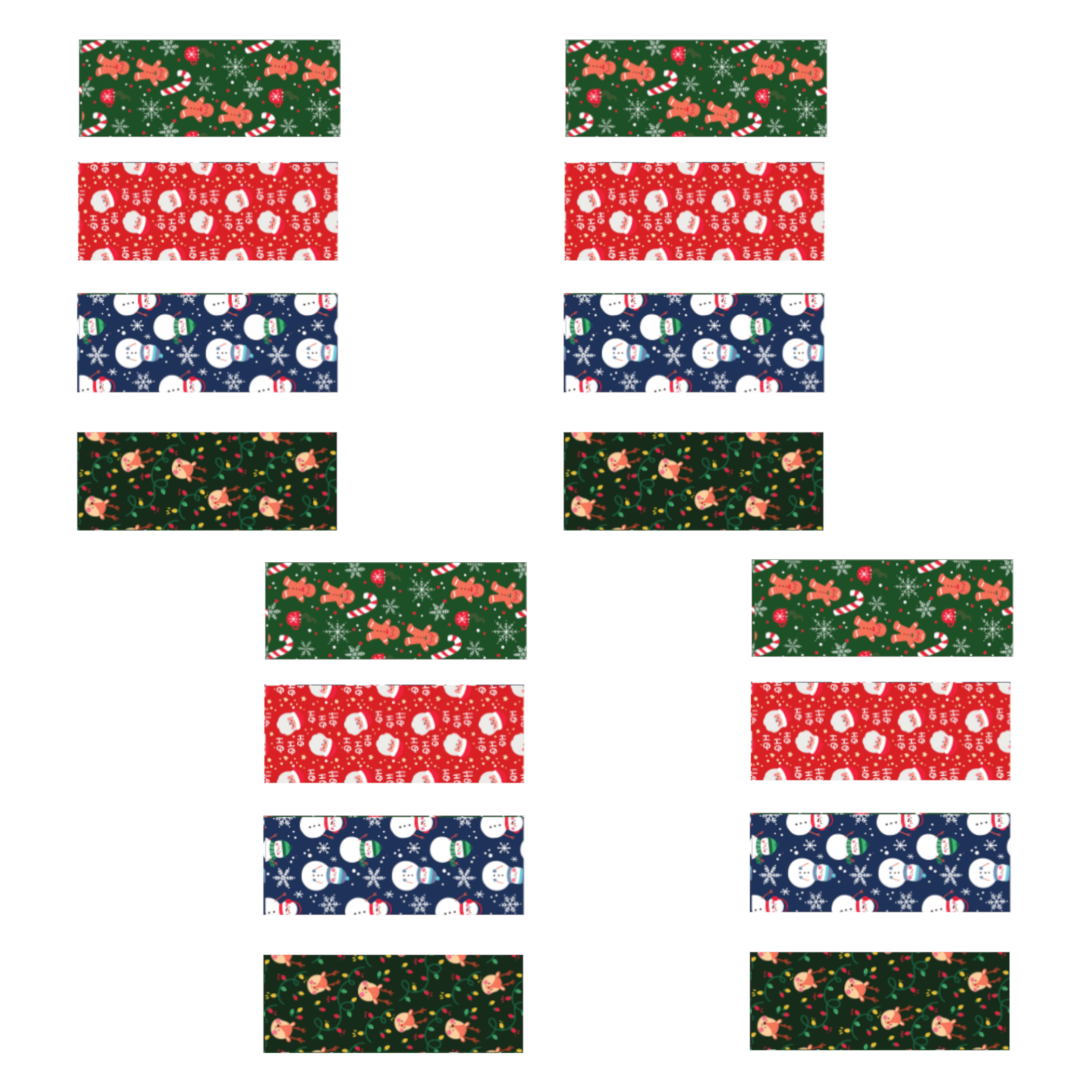 Yılbaşı Şerit Sticker - 16 Adet - Yılbaşı Duvar, Cam, Hediye Kutusu Sticker - 2.5x7 Cm, - B1