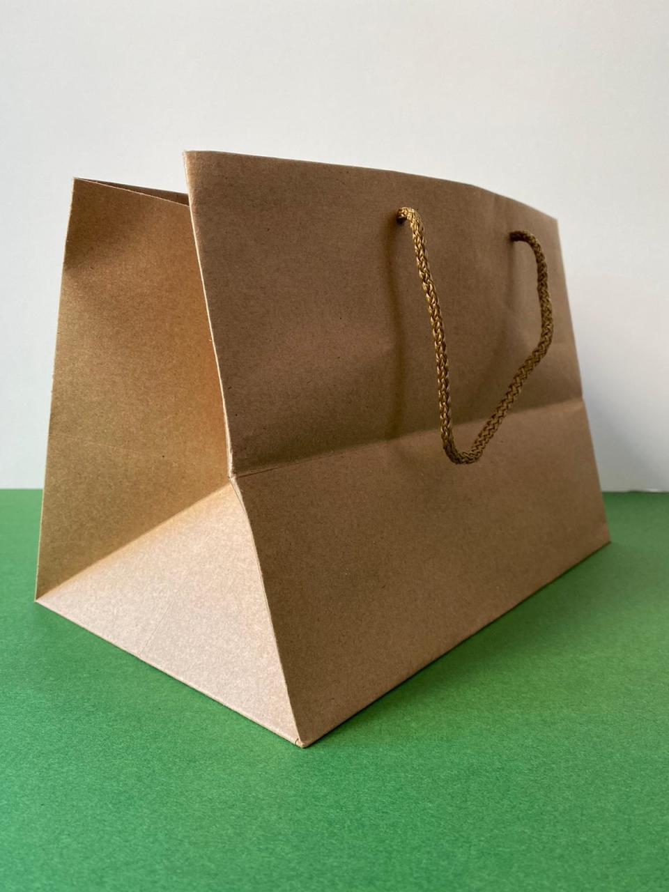 Kraft Karton İpli Alışveriş, Hediye Çantası,  22x45x33 Cm (10'lu Paket)