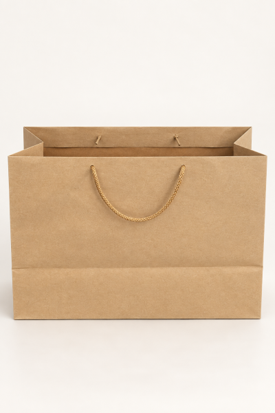 Kraft Karton İpli Alışveriş, Hediye Çantası,  22x45x33 Cm (10'lu Paket)