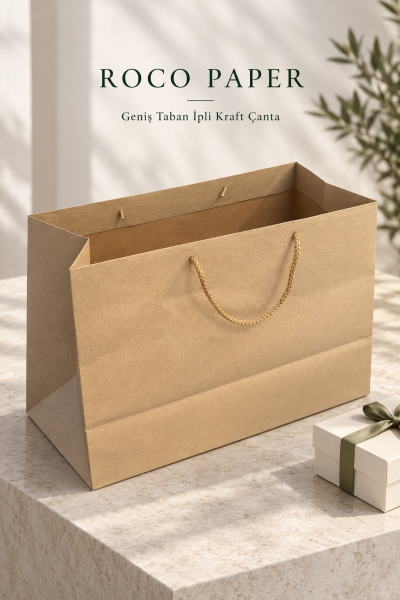 Kraft Karton İpli Alışveriş, Hediye Çantası,  22x45x33 Cm (10'lu Paket)