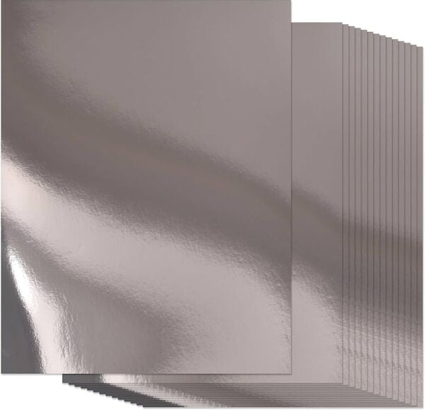Metalik Fon Kartonu - Aynalı Fon Kartonu - 200 Gr. 50x70 Cm - Gümüş