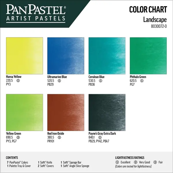 Landscape Set 7 Renk Krapon, Şönil, Eva için toz pastel Yüksek Pigment