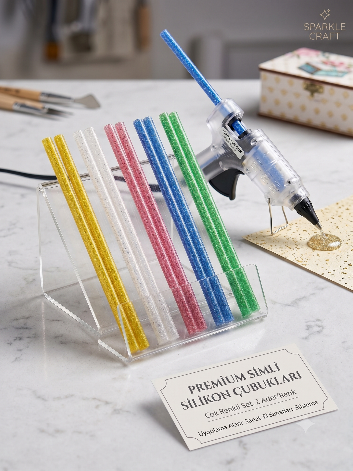 Simli Silikon 18 cm - İnce 10'lu Karışık Paket