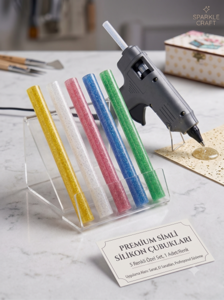 Simli Silikon 18 Cm - Kalın 5'li Karışık Paket