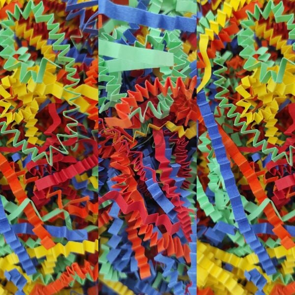 ROCO PAPER Zigzag Kırpık Kağıt – Karnaval – 250gr Kutu İçi Süsleme – Kırpıntı Zigzag Z Kağıt