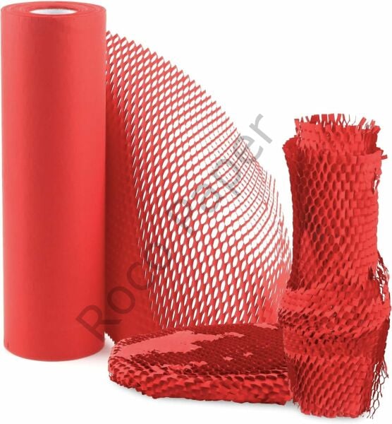 Petek Dolgu Ambalaj Kağıdı 38Cm X 5 Metre - Kırmızı