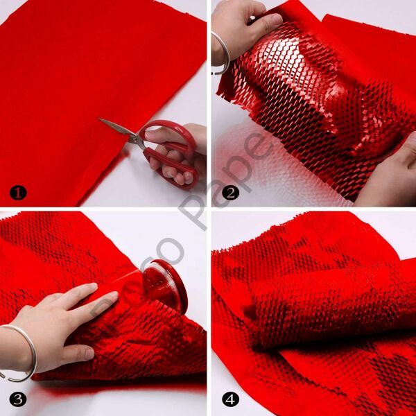 Petek Dolgu Ambalaj Kağıdı 38Cm X 5 Metre - Kırmızı