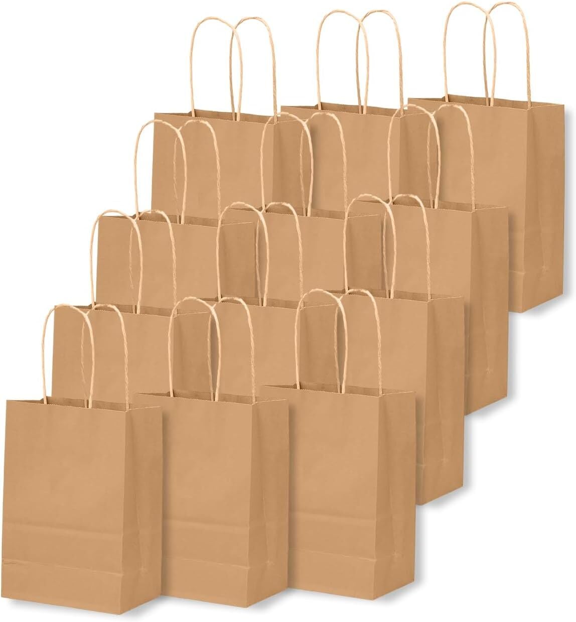 Büküm Saplı Kraft Kağıt Çanta 15x20x8 cm - 24'lü Paket