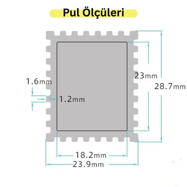 Posta Pulu Şekilli Delgeç, Gofre Kabartma, Hobi El İşleri Kağıt ve Eva Kesici, 23,9 x 28,7 mm