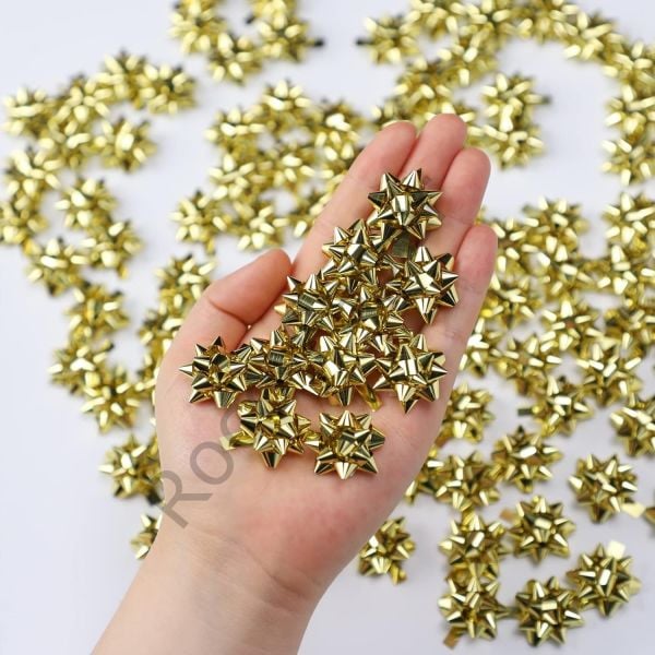 Roco Paper Kendinden Yapışkanlı Altın Metalik Yıldız Rafya 100 adet - 1'' (2.5 cm) Fiyok