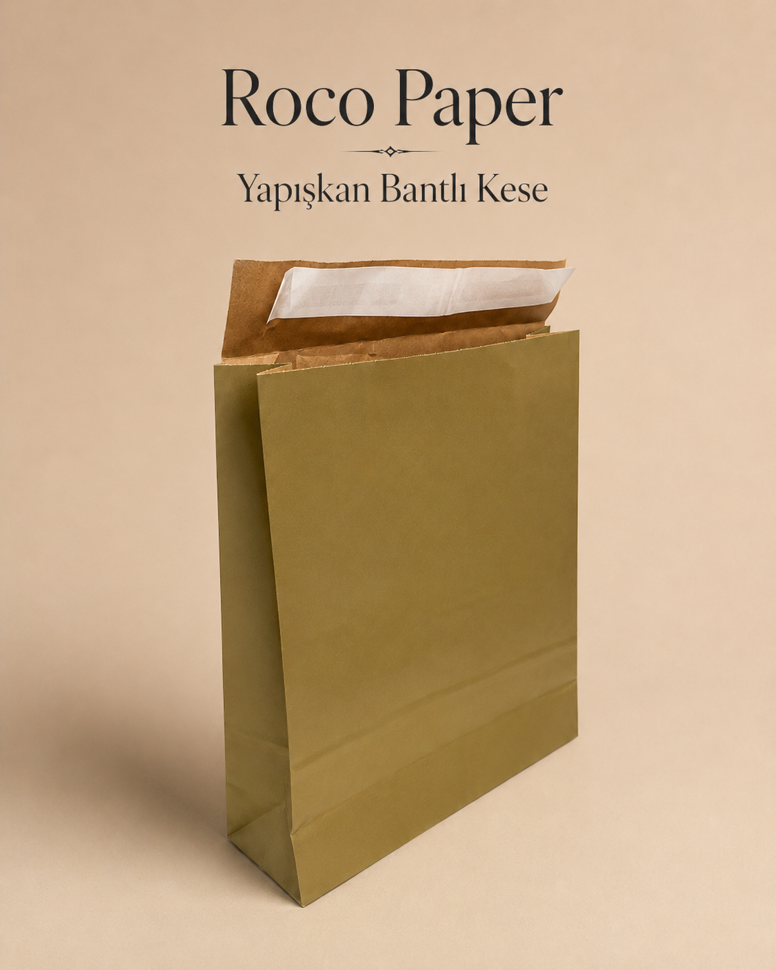 Roco Paper Bantlı Hediye Zarfı 25x30x8 cm Kese  - Altın 24'lü Paket