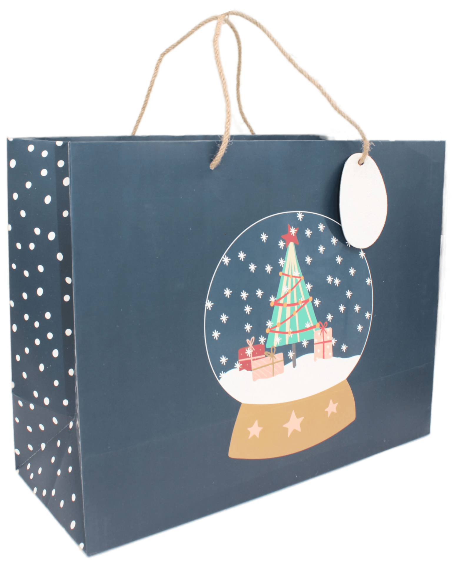 Yılbaşı Desenli Hediyelik Karton Çanta - Baskılı Karton Çanta - 44x34.5x18 Cm - Sgb6