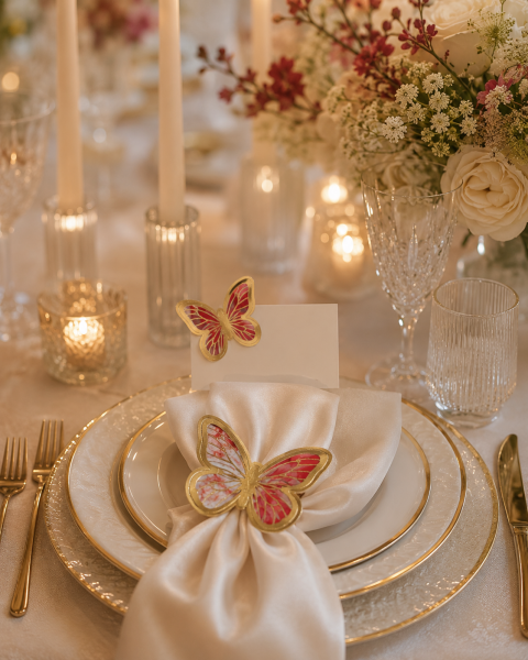 Kelebek Pasta ve Balon Zinciri Süsü 63 Adet 4-6 Cm Gold Yaldızlı Sert Karton Parti Süs Bebek Mavisi
