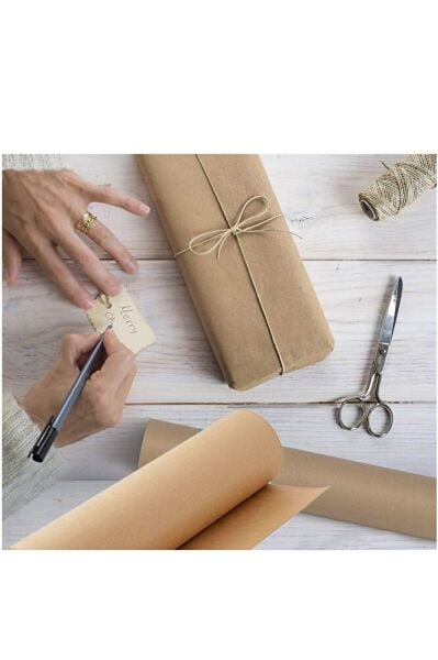 Kraft Rulo Ambalaj Kağıdı, Çeyiz, Hediye Paketleme, Çiçek Buket, DIY Kağıdı, 80 gr - 35cm x 50 metre