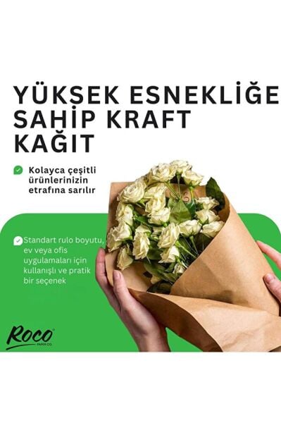 Kraft Rulo Ambalaj Kağıdı, Çeyiz, Hediye Paketleme, Çiçek Buket, DIY Kağıdı, 80 gr - 35cm x 50 metre