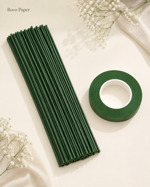 PVC Plastik Kaplı Çiçek Teli 2 mm. 30 cm - 10 Adet Bitki Sabitleme Teli ve Çiçek Bandı