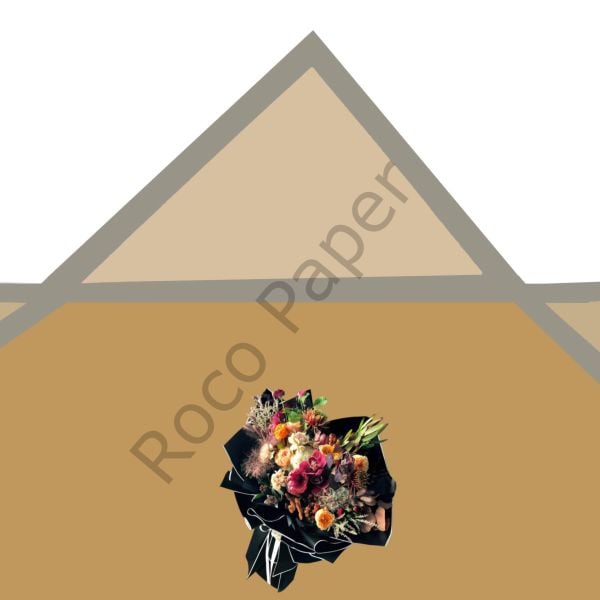 Çiçek Buket Kağıdı - Çiçek Ambalaj Kağıdı - Sütlü Kahve - Gümüş Kenarlı - 20 Adet - Mat Opp 58x58 Cm