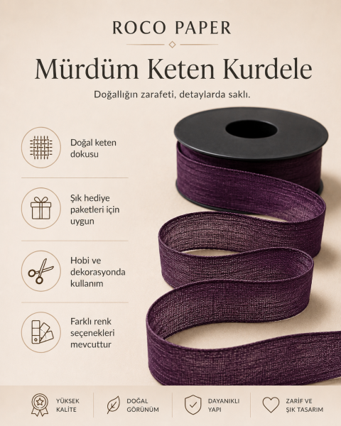 Keten Kurdela 2.5 cm - 20 metre Mürdüm