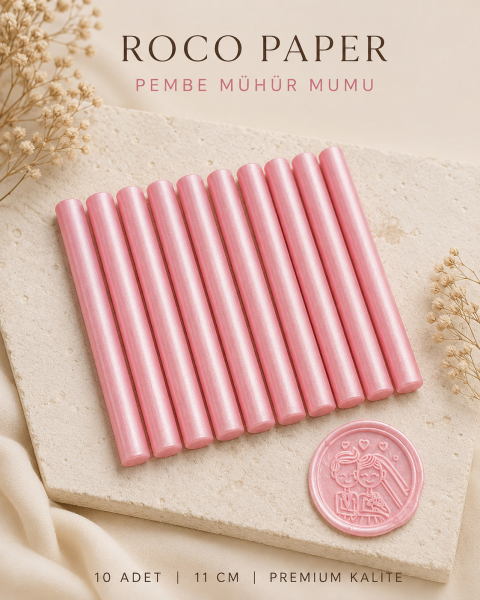 Mühür Mumu Silindir 10 cm 10'lu Paket (Silikon Tabancası Uyumlu) Pembe