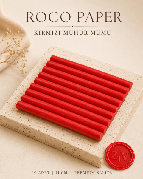 Mühür Mumu Silindir 10 cm 10'lu Paket (Silikon Tabancası Uyumlu) Kırmızı