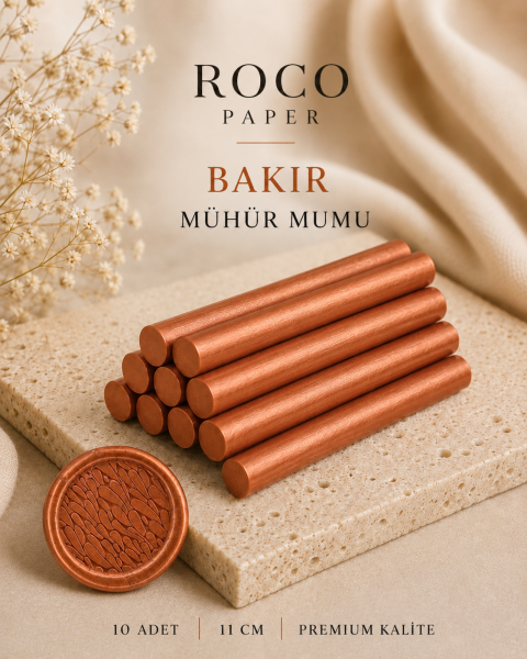 Mühür Mumu Silindir 10 cm 10'lu Paket (Silikon Tabancası Uyumlu) Bakır