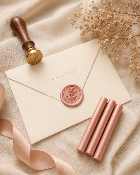Mühür Mumu Silindir 10 cm 10'lu Paket (Silikon Tabancası Uyumlu) Rose Gold