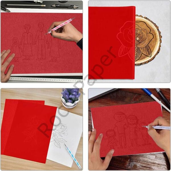 Roco Paper Karbon Grafit Transfer Kağıdı Kırmızı - 30*42 cm - 100'lü