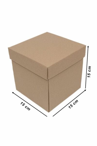 Yılbaşı Hediye Kutusu - 10 Adet - E Ticaret Kutusu - Kapaklı Kutu 15x15x15 Cm