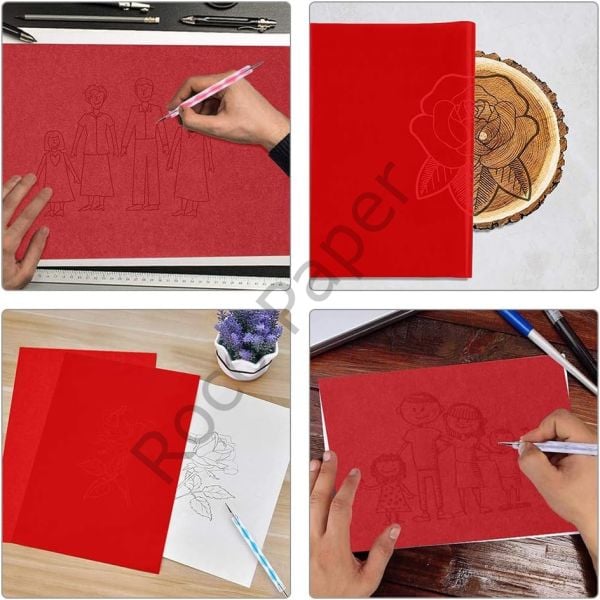Roco Paper Karbon Grafit Transfer Kağıdı Kırmızı - 21*31 cm - 5'li
