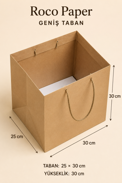 Kraft Karton ''pasta'' Çanta 25x30xh:30 Cm 10'lu Paket