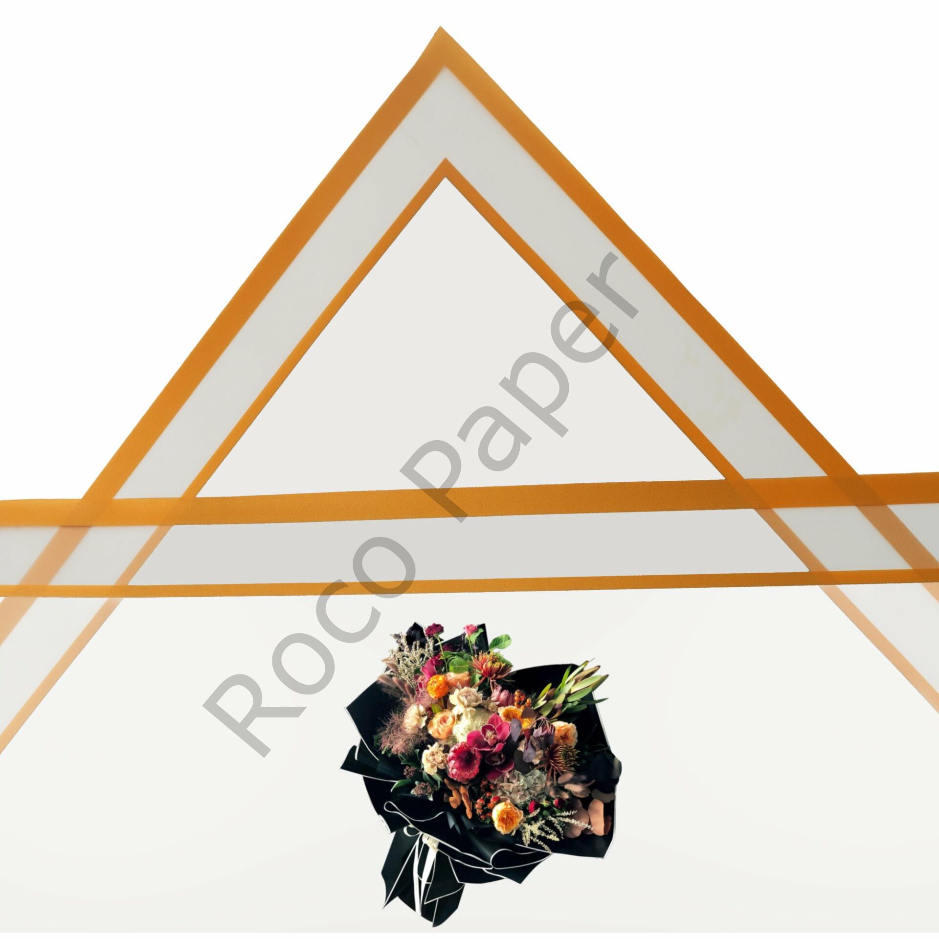 Çiçek Ambalaj Kağıdı - Beyaz Lüks Kenarlı - 5 Adet - Mat OPP 58x58 cm