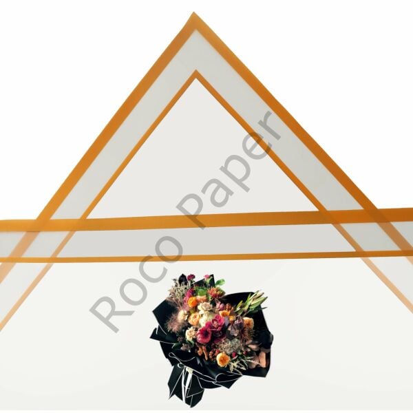 Çiçek Ambalaj Kağıdı - Beyaz Lüks Kenarlı - 5 Adet - Mat OPP 58x58 cm
