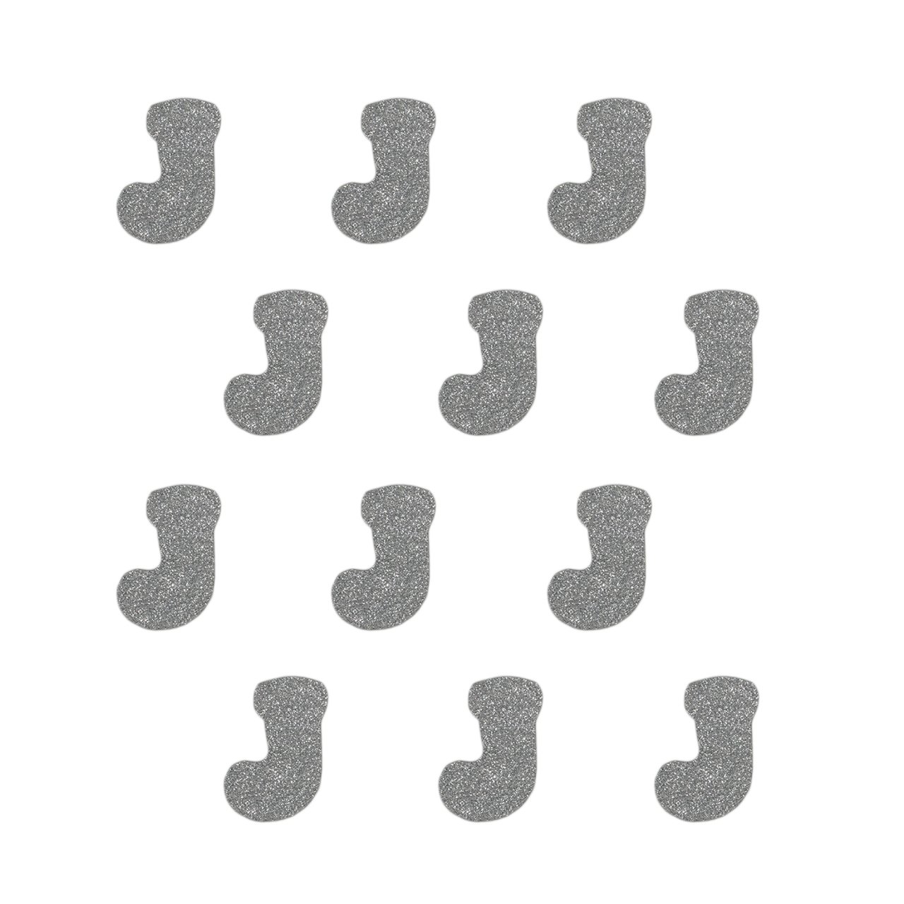 Simli Eva Sticker Gümüş Çorap Desenli 4cm 12’li Paket